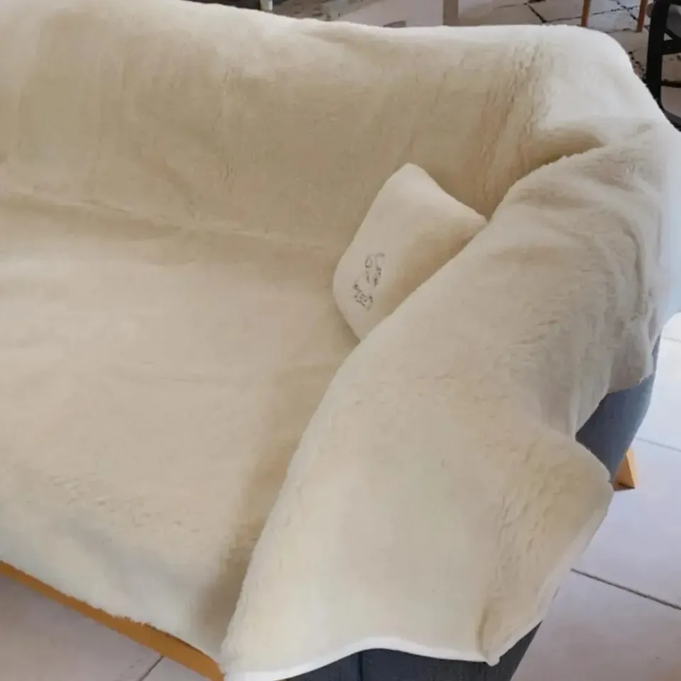Sassoupi couverture laine vierge naturel