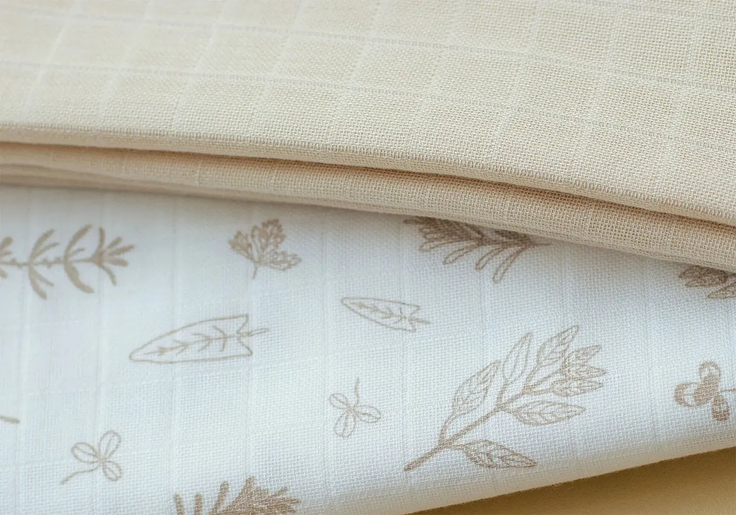 Popolini maxi-langes en coton bio, lot de 2, 120 x 120 cm