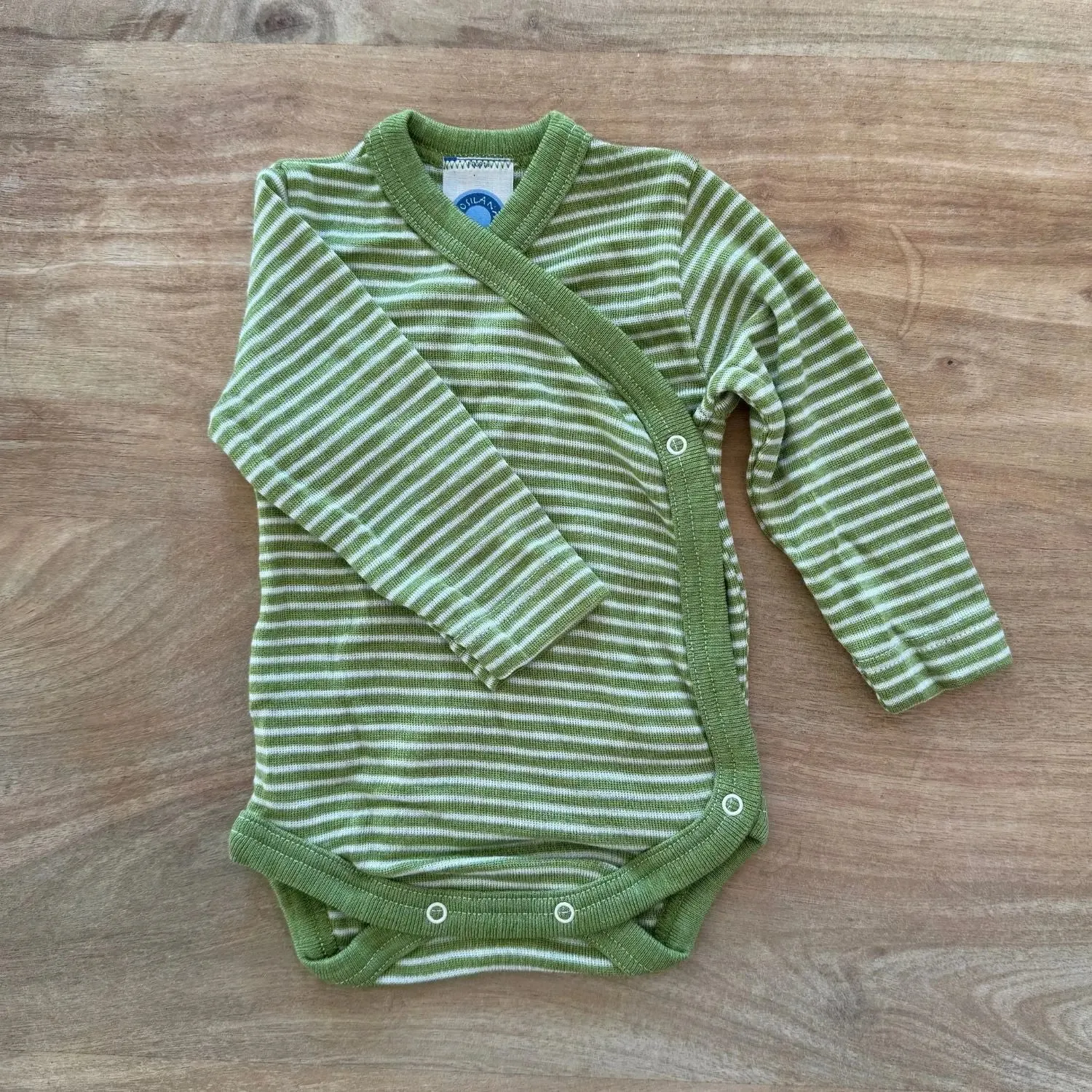 Cosilana body laine soie manches longues ouverture devant