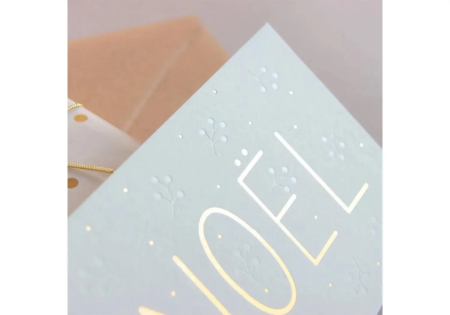 Zü Carte Noël or mint 10 x 15 cm avec enveloppe kraft