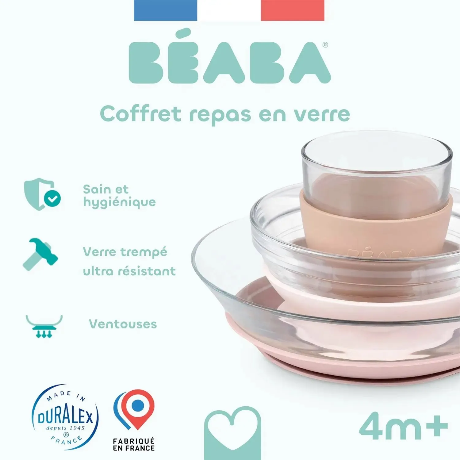 Béaba x Duralex coffret repas bébé verre