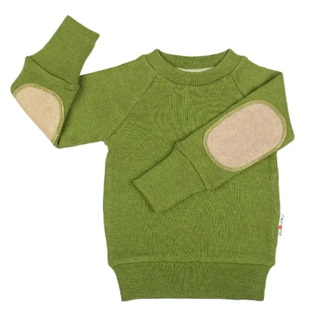 ManyMonths pull laine mérinos Elbow patch enfant chaud