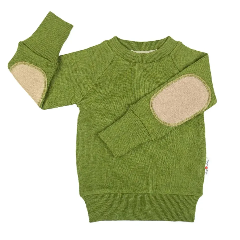ManyMonths pull laine mérinos Elbow patch enfant chaud
