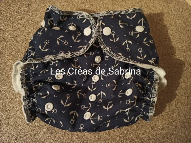 Les Créas de Sabrina Couche lavable TE1 Ancre 3-15 kg micropolaire