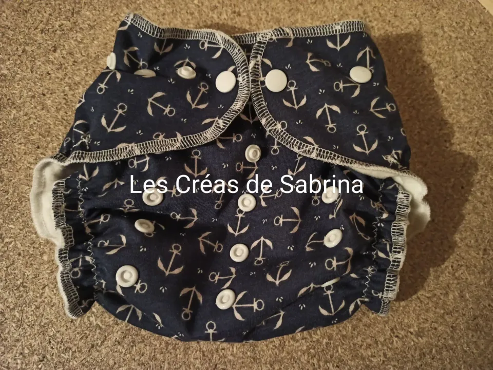 Les Créas de Sabrina Couche lavable TE1 Ancre 3-15 kg micropolaire