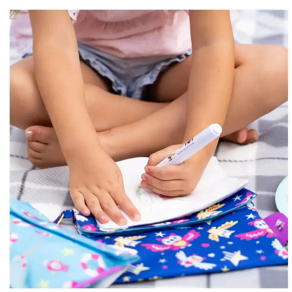 LiliNappy Tidy Tot sacs à goûter réutilisables avec tapis dessin