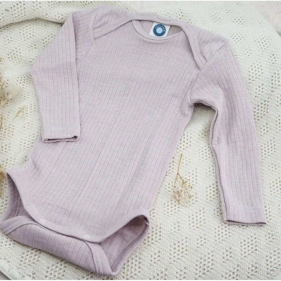 Cosilana body manches longues bébé laine soie coton bio
