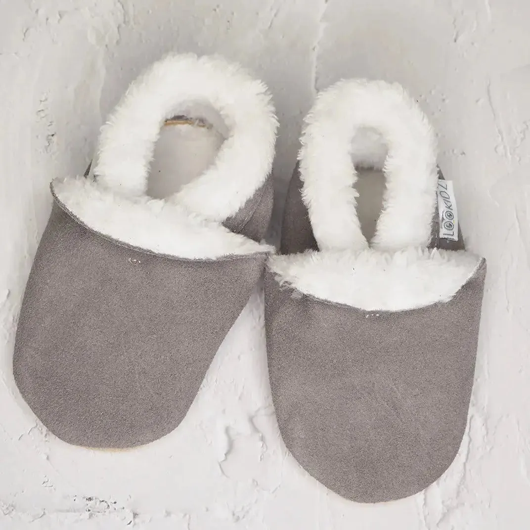 Lookidz chaussons bébé en cuir fourrés, 3-6 mois