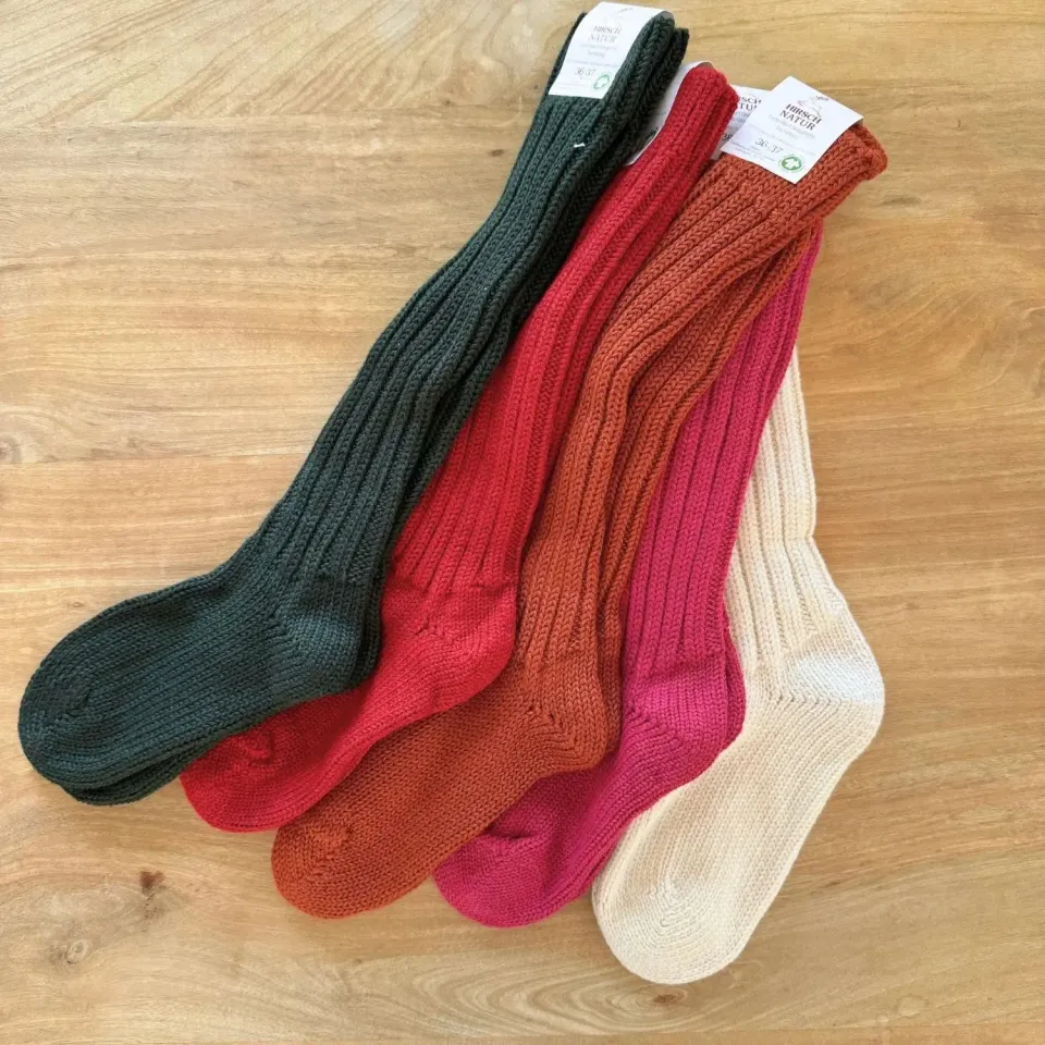 LiliNappy Hirsch Natur Chaussettes hautes laine bio