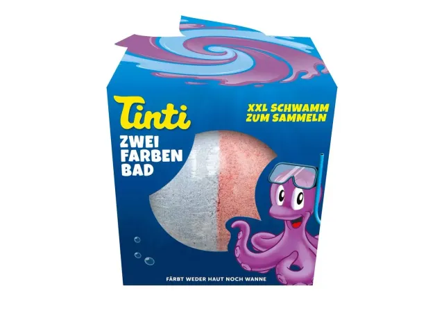 Tinti Boule Bicolore boule de bain violette éponge surprise