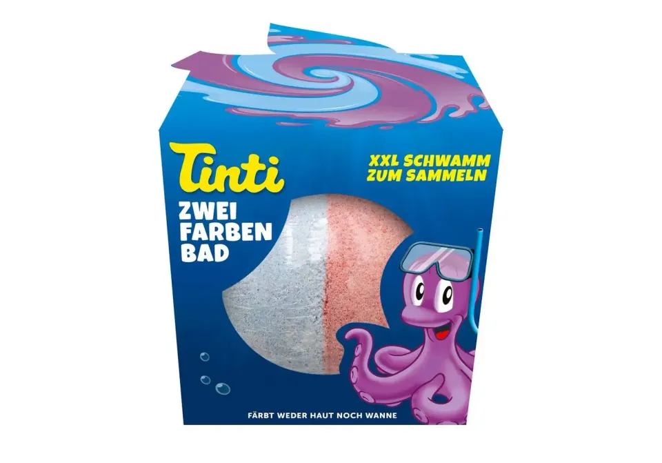 Tinti Boule Bicolore boule de bain violette éponge surprise