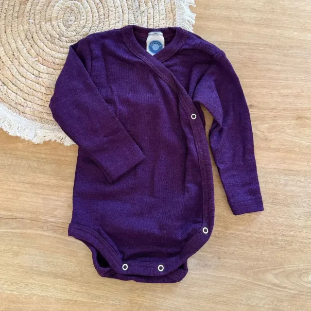 Cosilana body laine soie manches longues ouverture devant