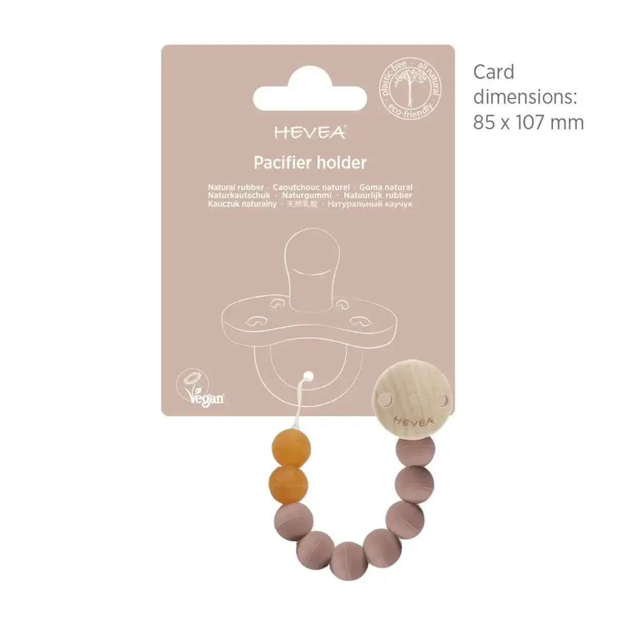 Hevea attache-sucette caoutchouc naturel coton