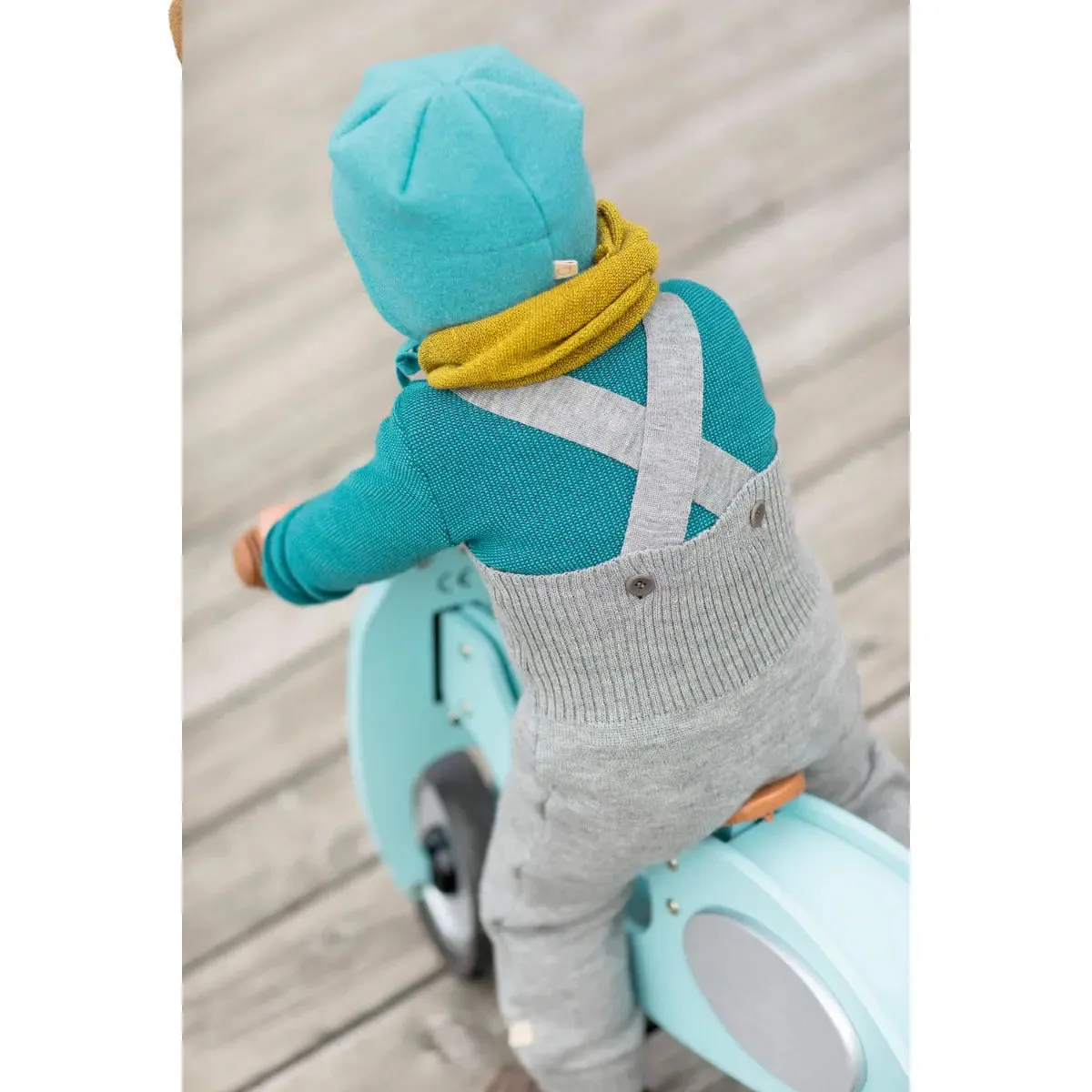Disana pantalon à bretelles en laine mérinos bébé