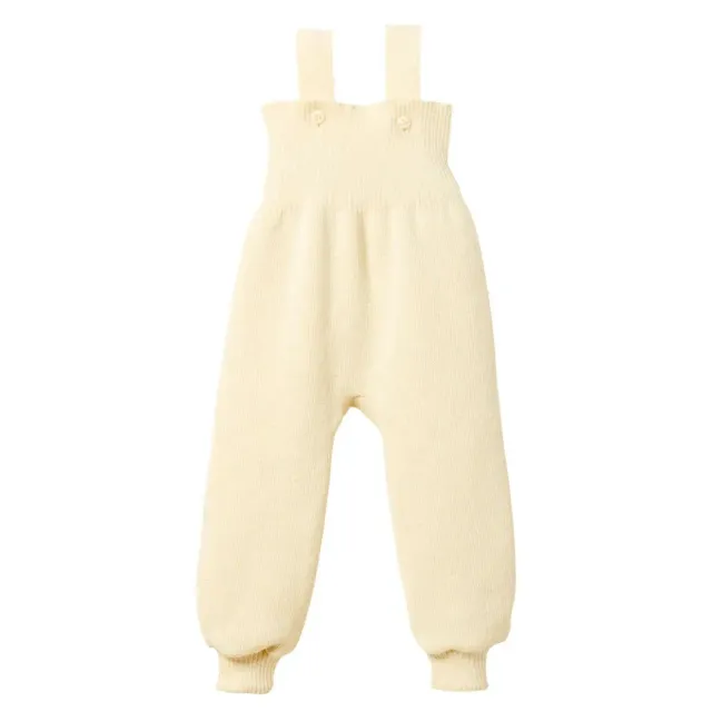 Disana pantalon à bretelles en laine mérinos bébé