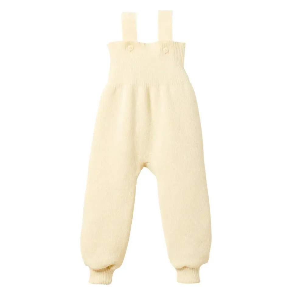 Disana pantalon à bretelles en laine mérinos bébé