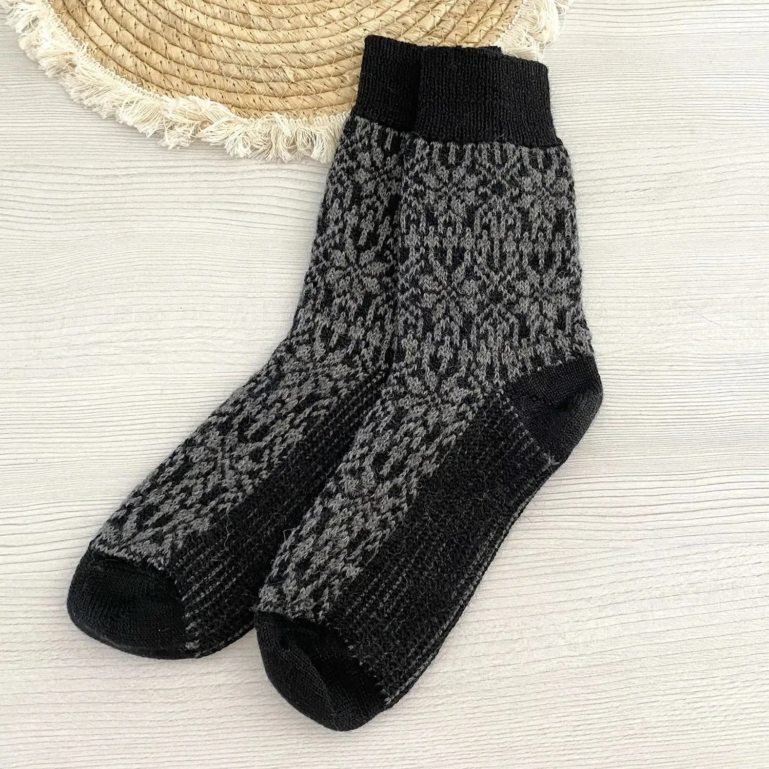 Hirsch Natur chaussettes norvégiennes laine bio adulte