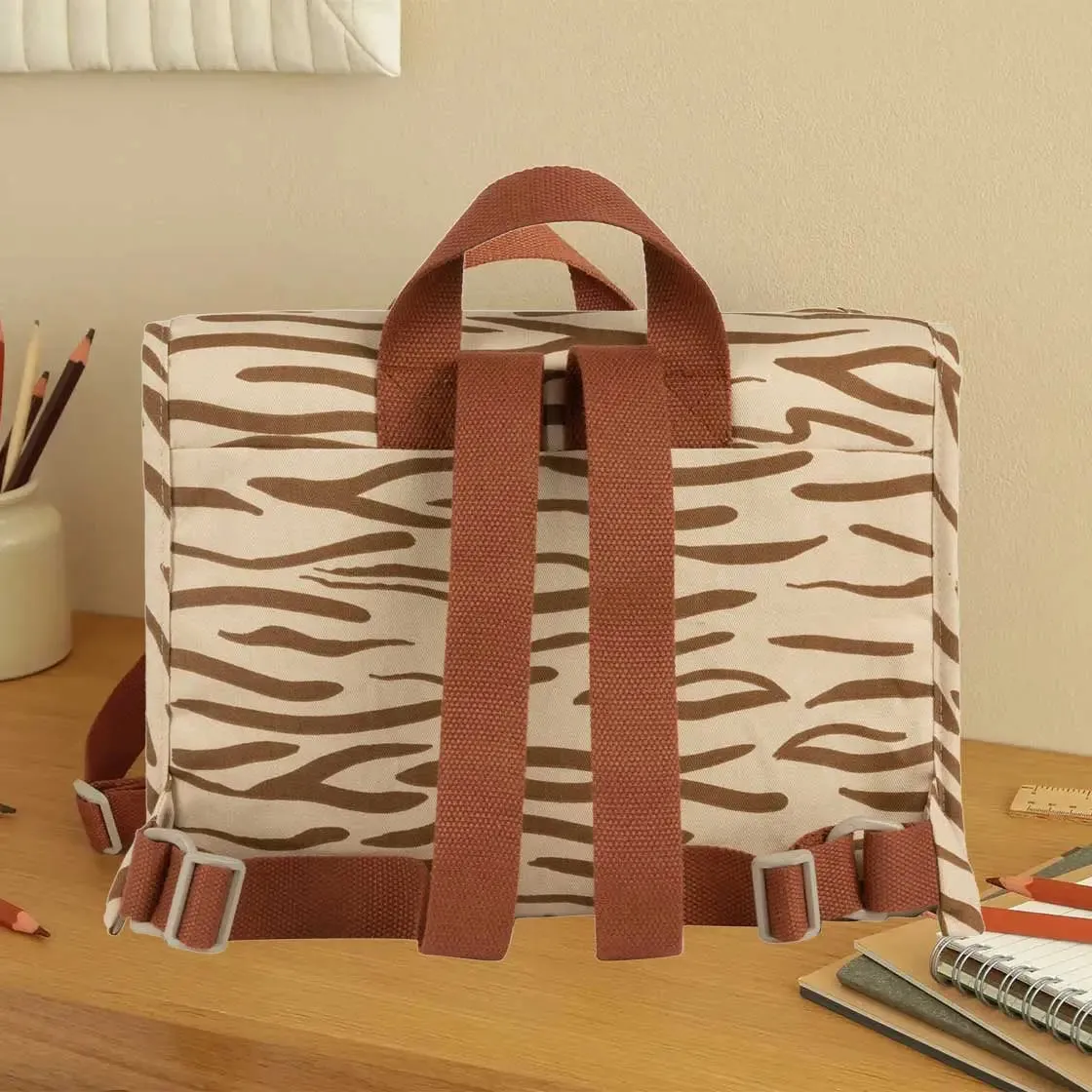 Nobodinoz sac à dos maternelle Brown Waves coton
