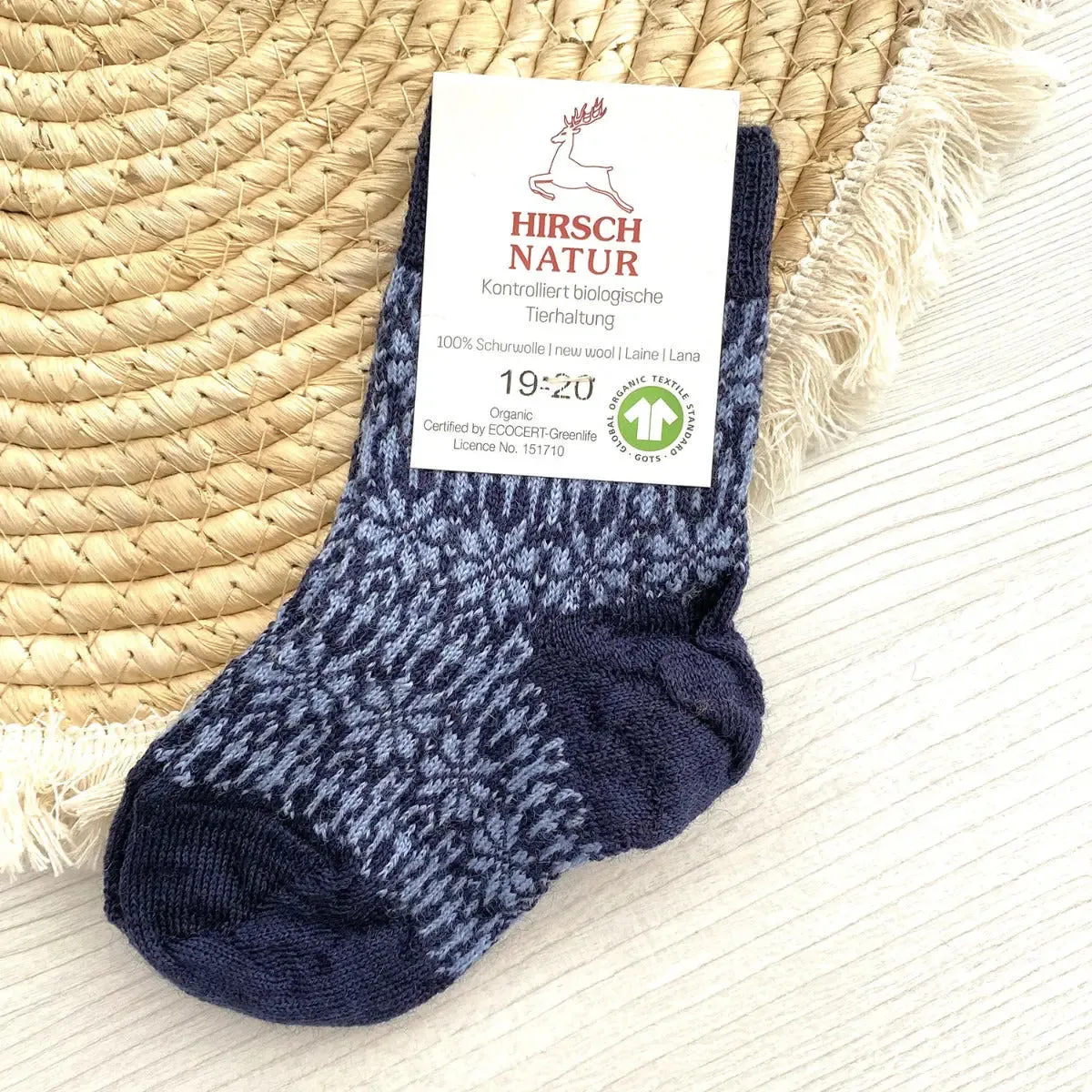 Hirsch Natur Chaussettes Laine Étoile
