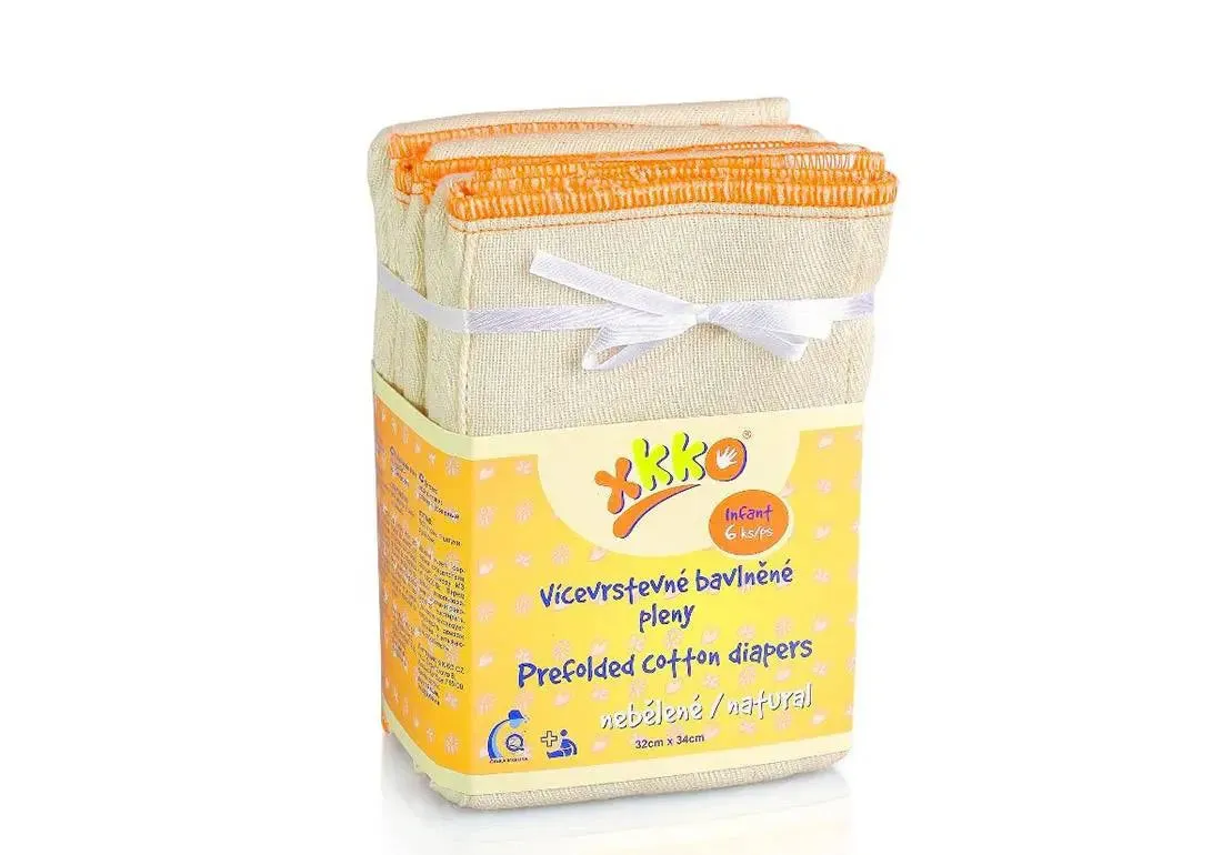 LiliNappy Xkko lot de 6 langes prépliés en coton