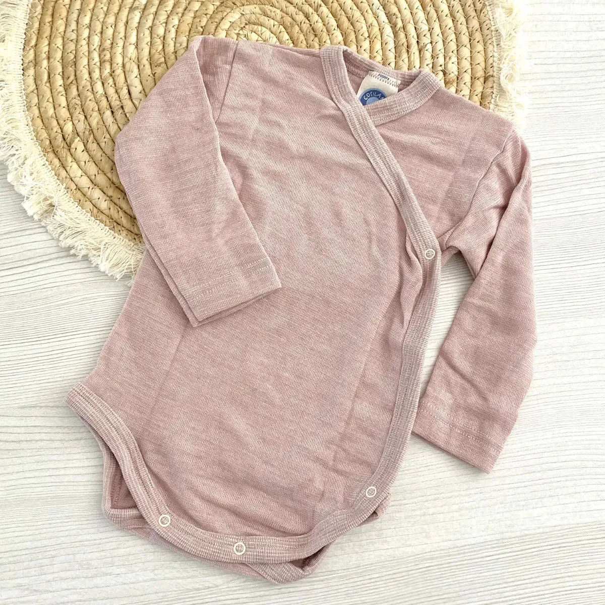 Cosilana body laine soie manches longues ouverture devant