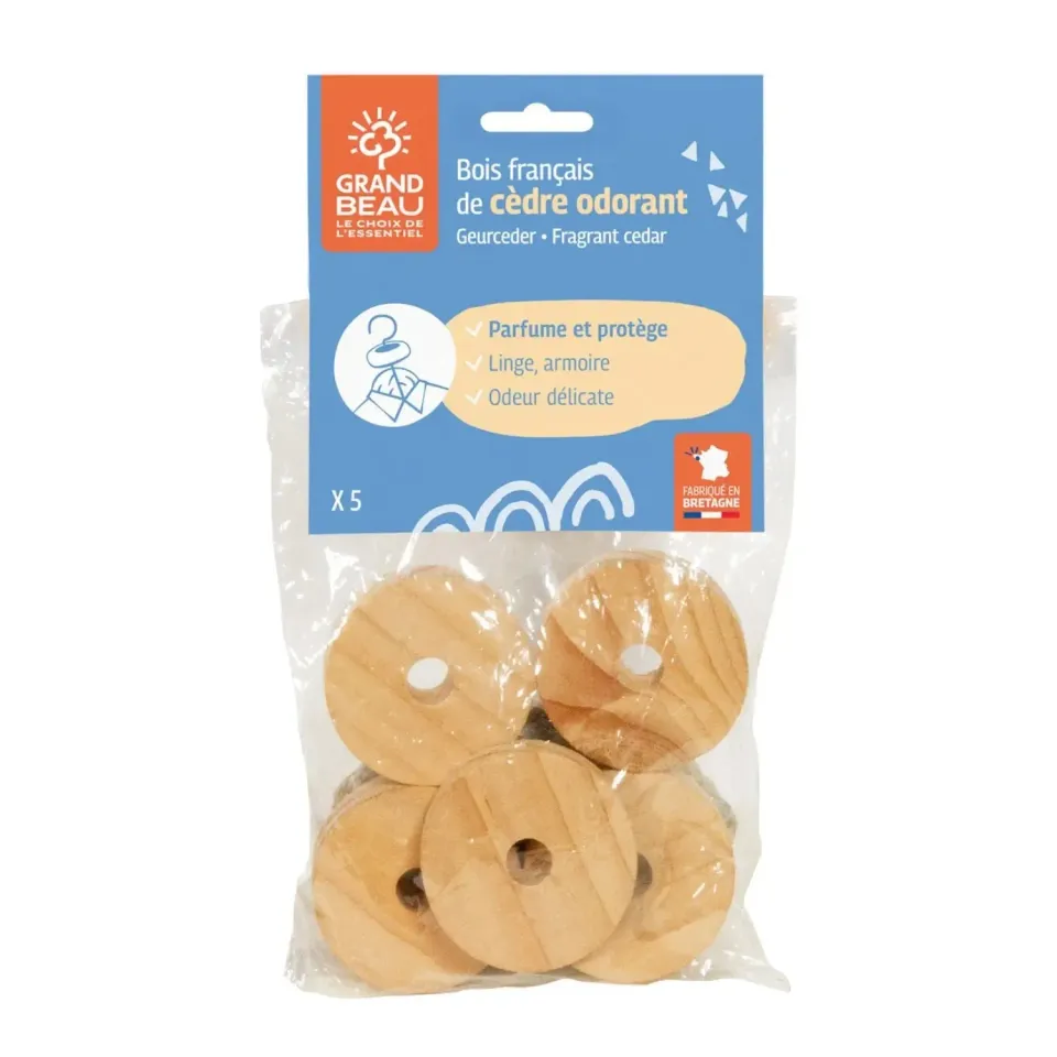 LiliNappy Grand beau jetons en cèdre 5 pièces anti-mites