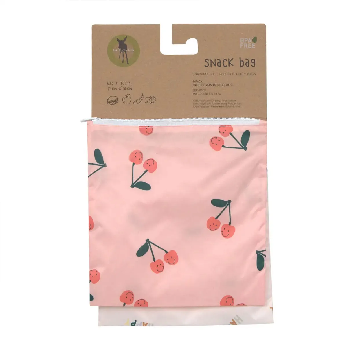 Lässig pochettes snack Happy Fruits lot 2 réutilisables