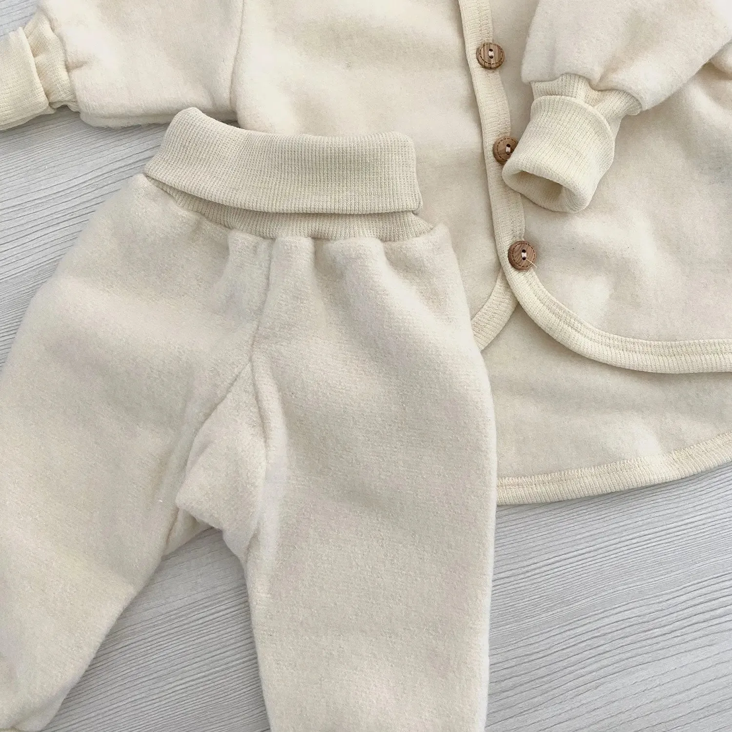 Cosilana pantalon bébé en polaire laine et coton bio