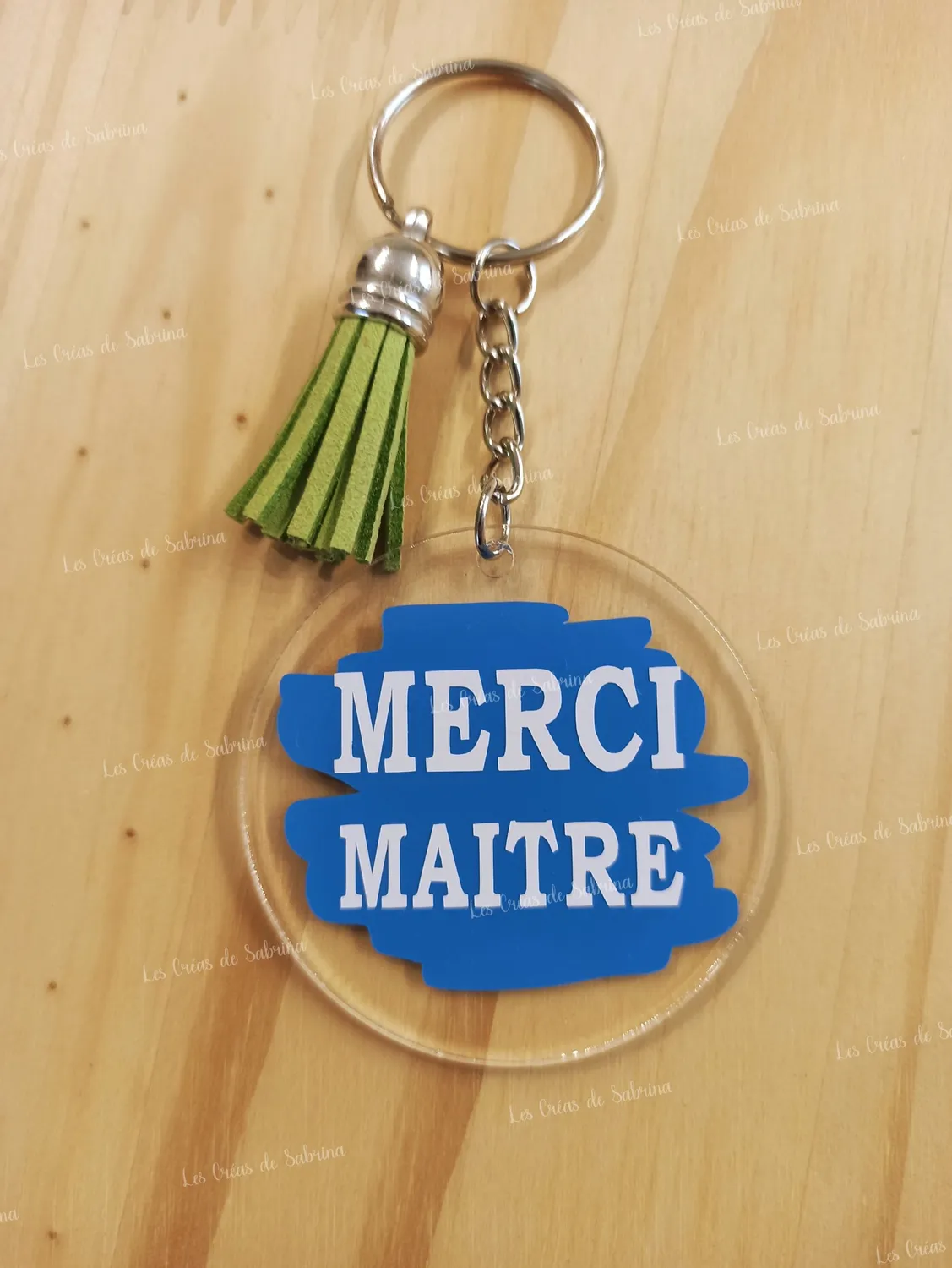 Les Créas de Sabrina porte-clés acrylique pompon cuir