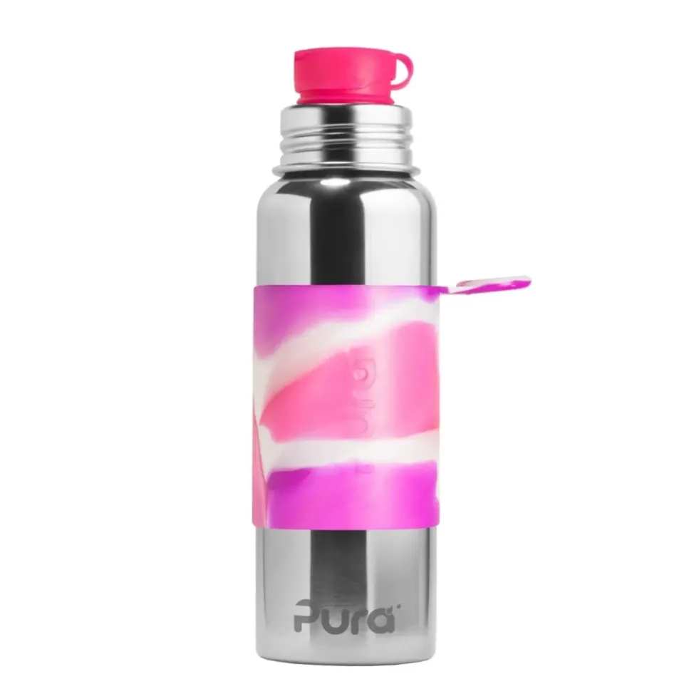 Pura gourde inox 850 ml Pink Swirl sans plastique