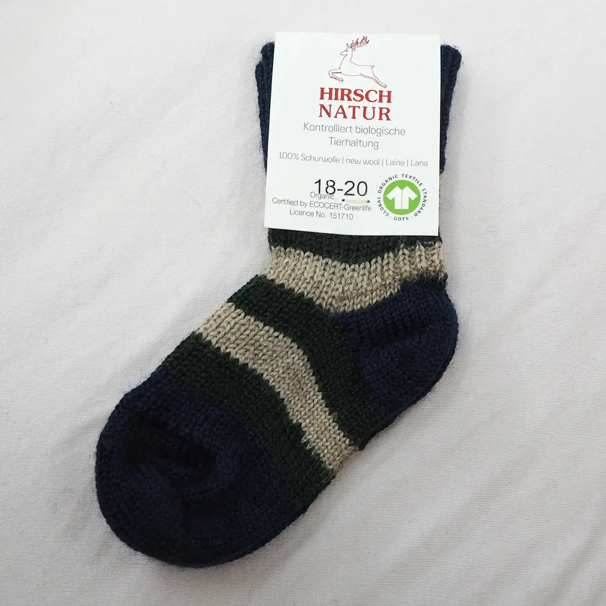 Hirsch Natur chaussettes en pure laine pour enfants