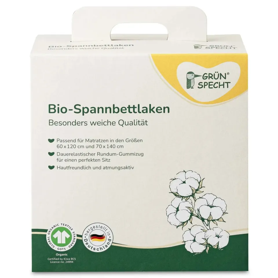 Grünspecht drap-housse bébé coton bio GOTS