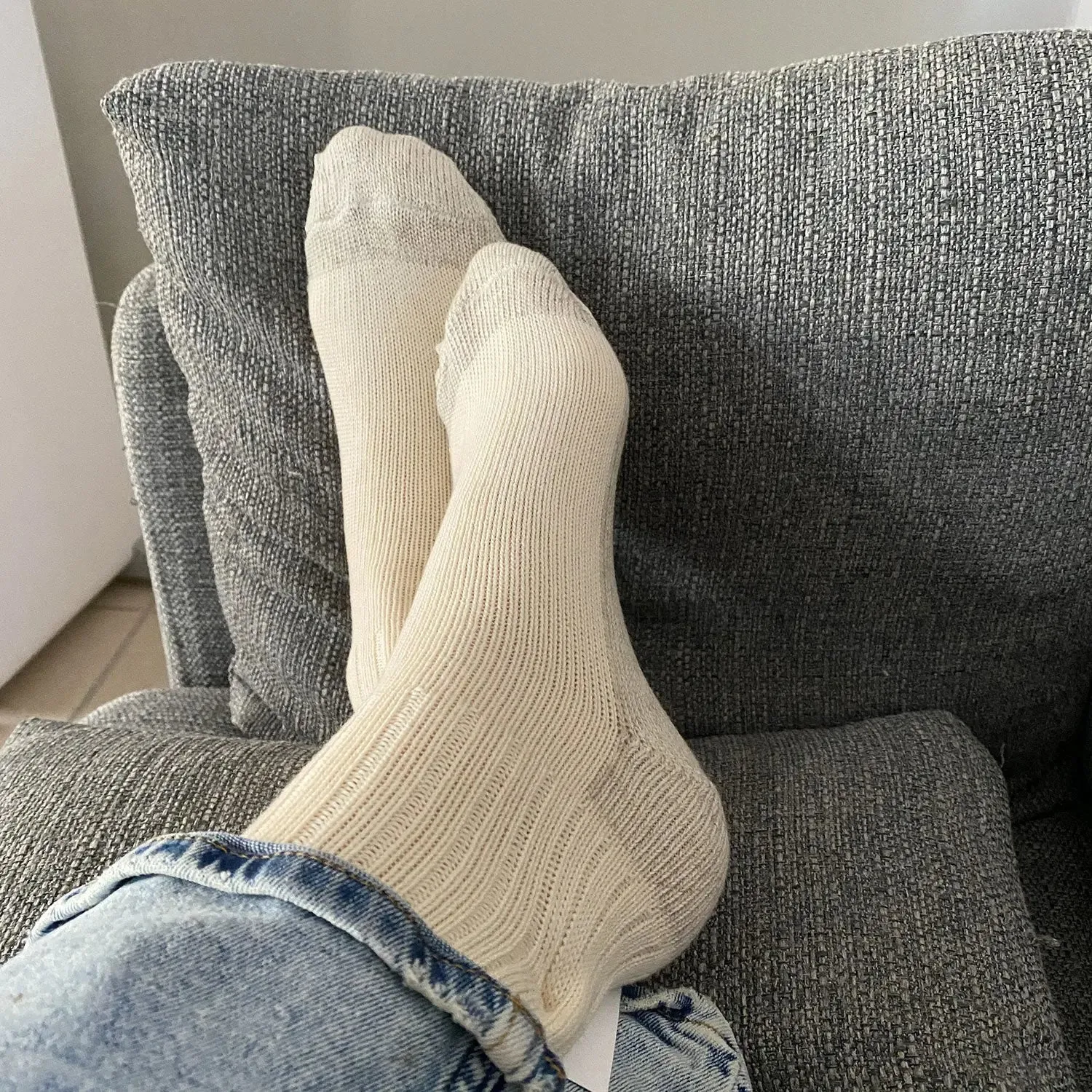 Hirsch Natur chaussettes adultes laine coton lin chaudes