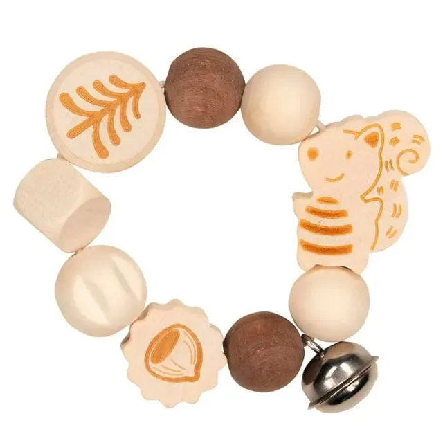 Goki Ecureuil hochet élastique en bois 8cm
