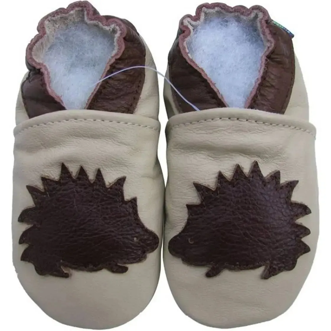 Carozoo Bunny chaussons cuir souple fond rouge