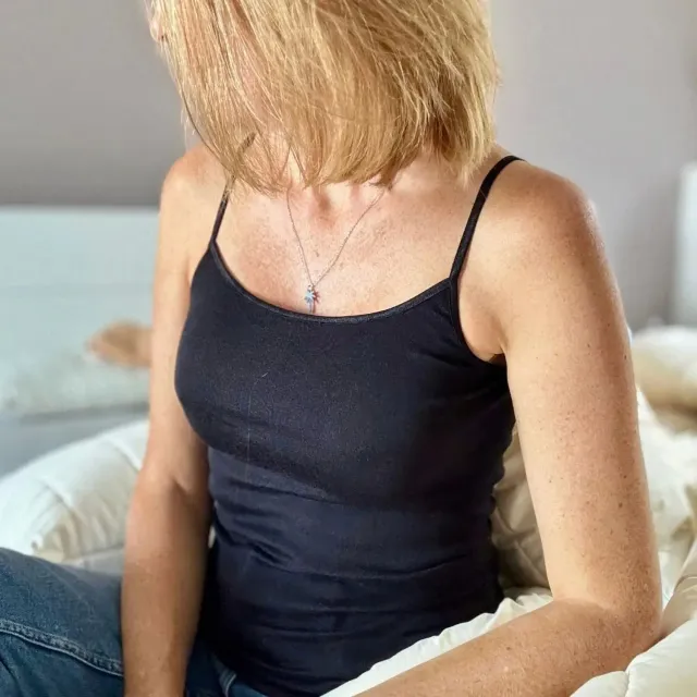 Débardeur fines bretelles Cosilana laine soie femme