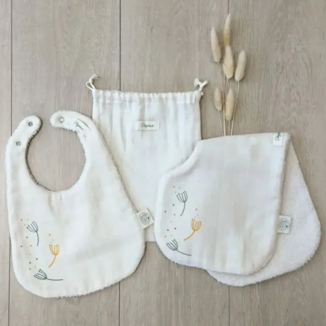 Pitigaïa Duo bavoirs bébé coton bio lot de 2