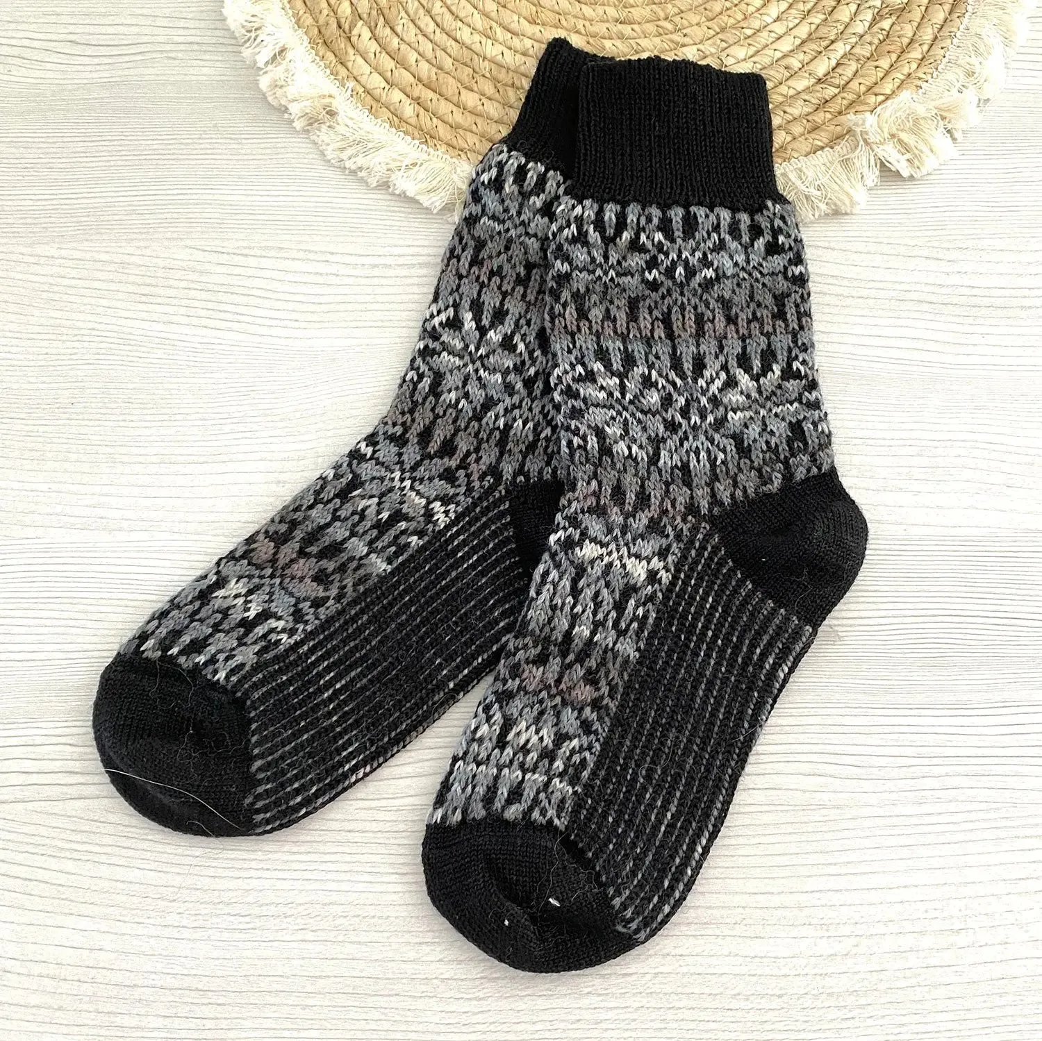 Hirsch Natur chaussettes norvégiennes laine bio adulte