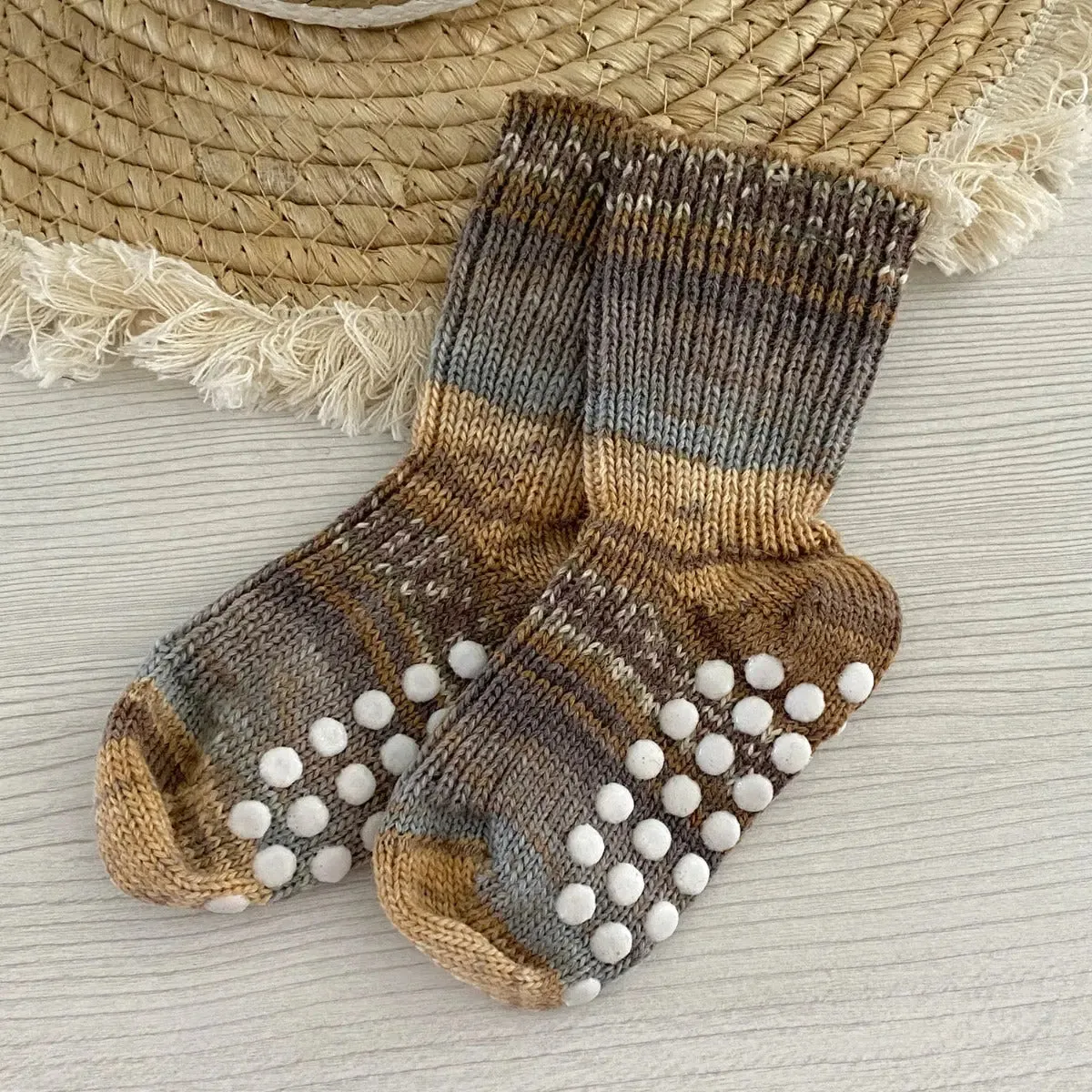 Hirsch Natur chaussettes pure laine antidérapantes enfant