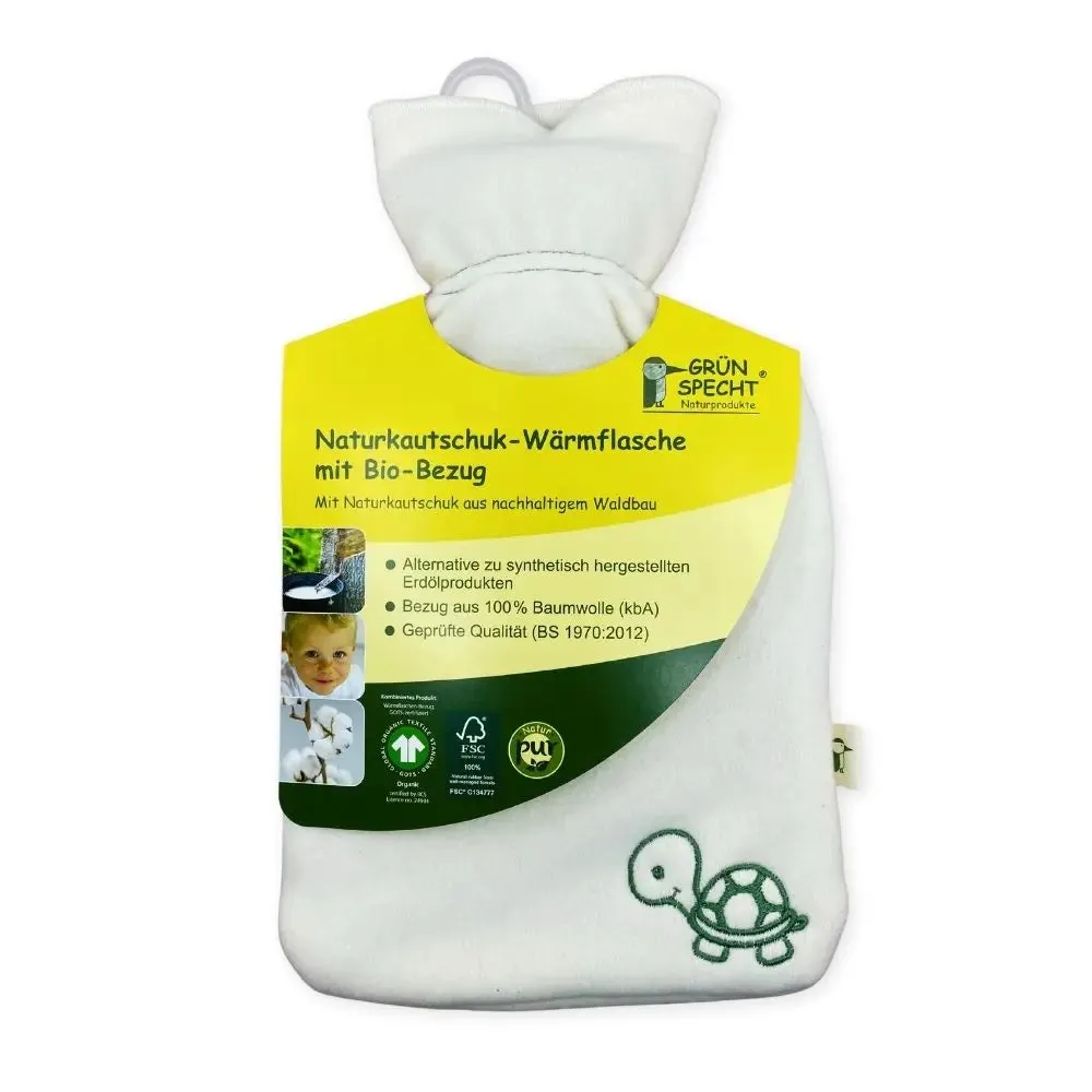 Grünspecht bouillotte latex housse coton bio 2L