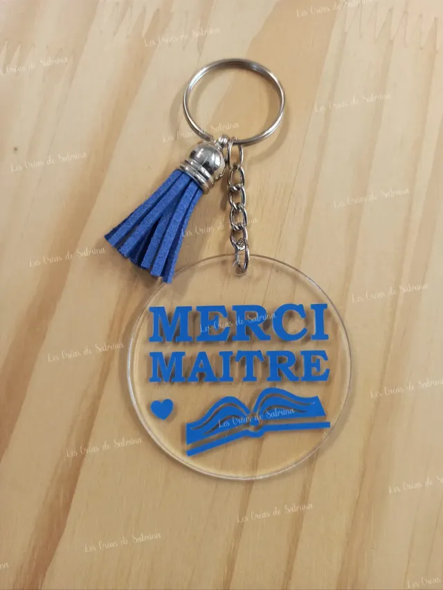 Les Créas de Sabrina porte-clés acrylique pompon cuir