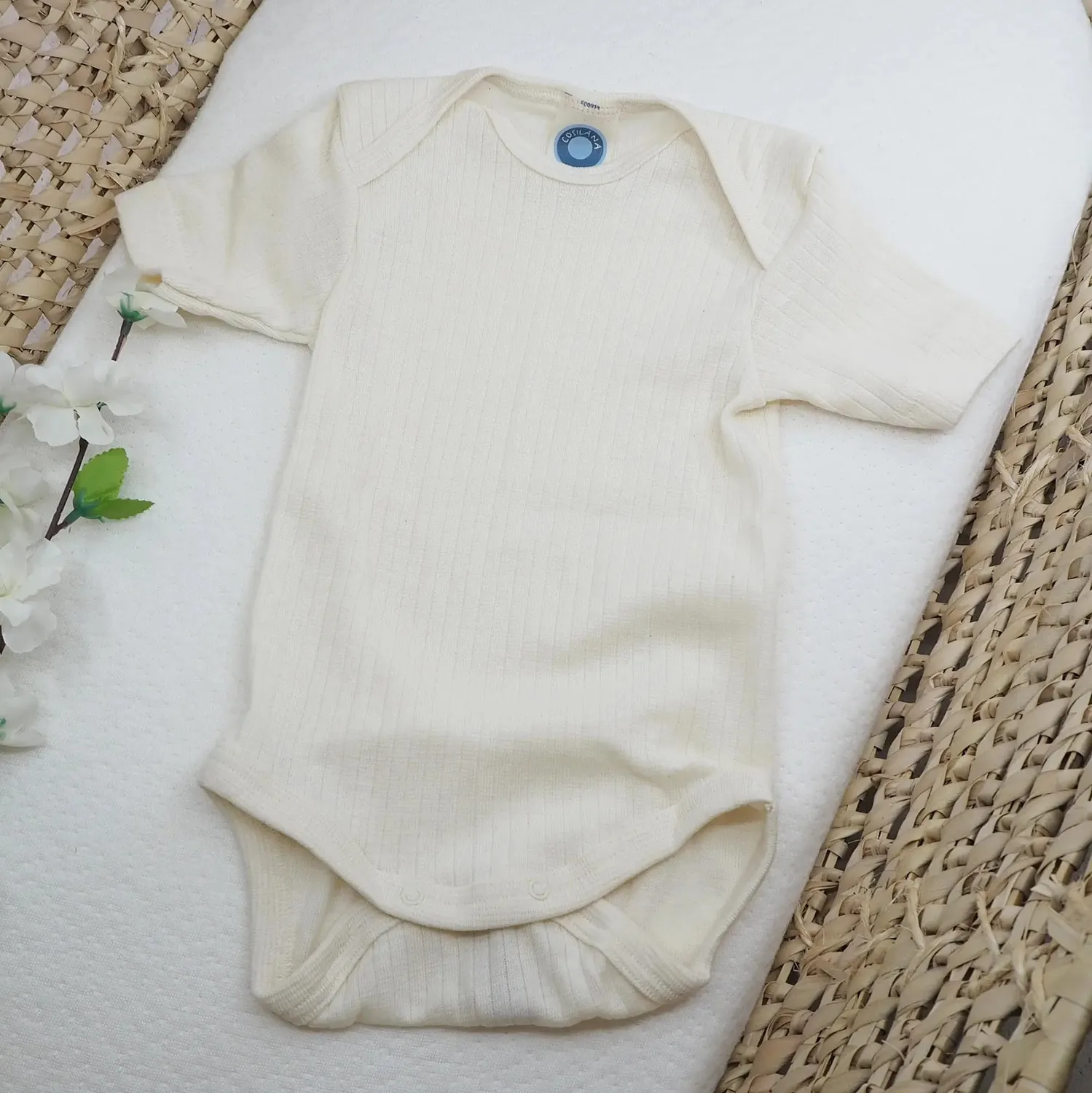 Cosilana body manches courtes laine soie coton bio