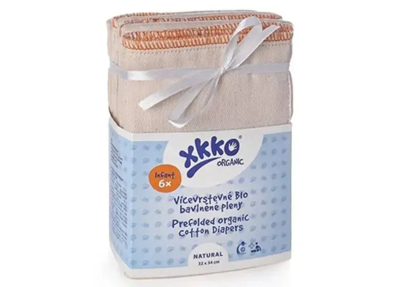 LiliNappy Xkko langes prépliés 6 pièces en coton bio