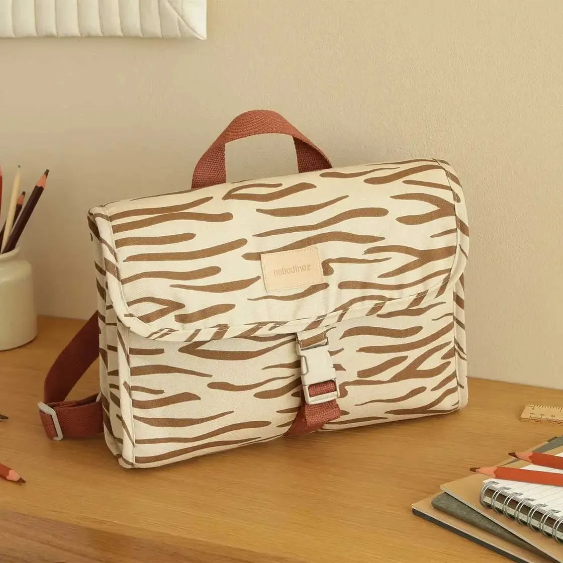 Nobodinoz sac à dos maternelle Brown Waves coton