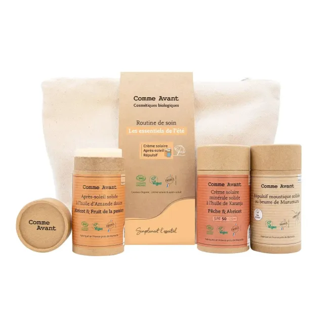 Comme Avant trousse été 3 soins solides bio