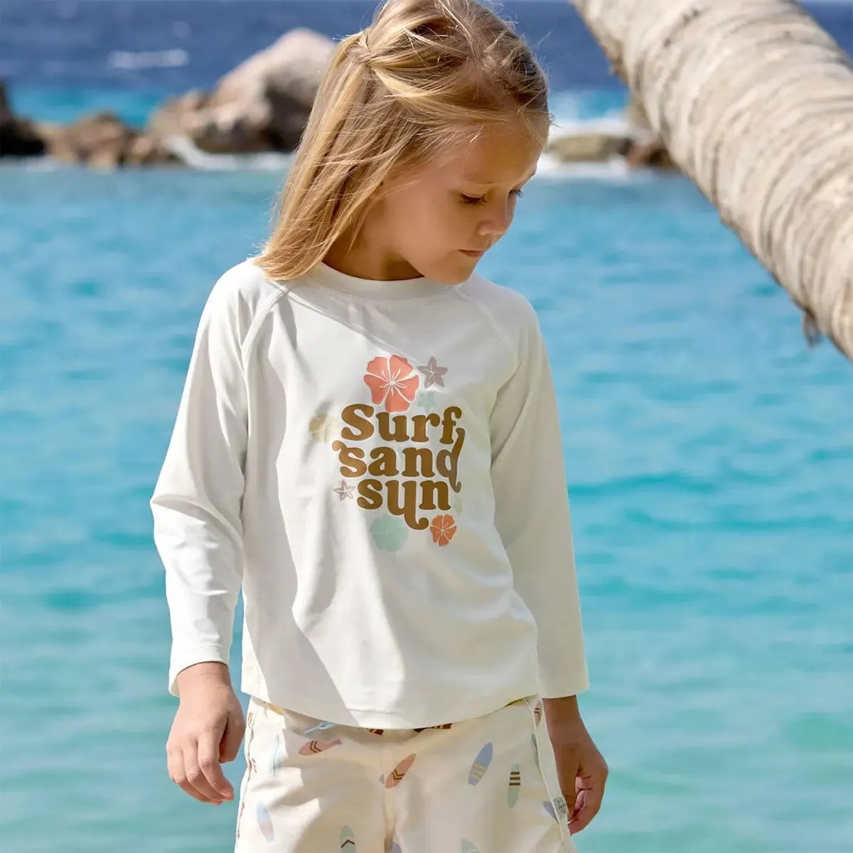 Lässig Fleurs t-shirt anti-UV manches longues UPF 50+