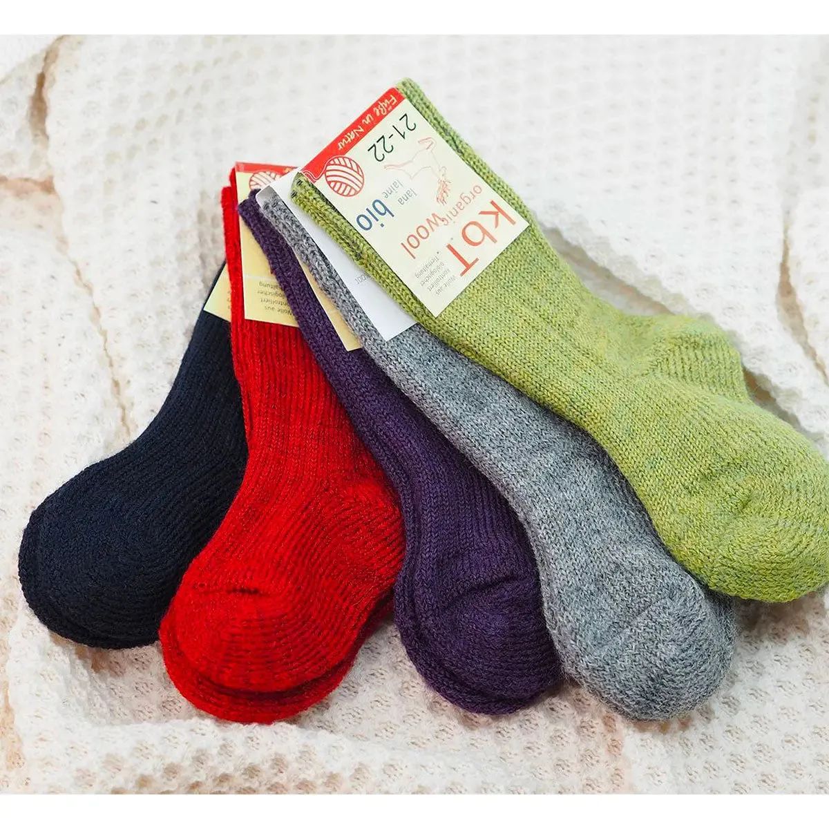 Hirsch Natur Chaussettes hautes enfant pure laine bio