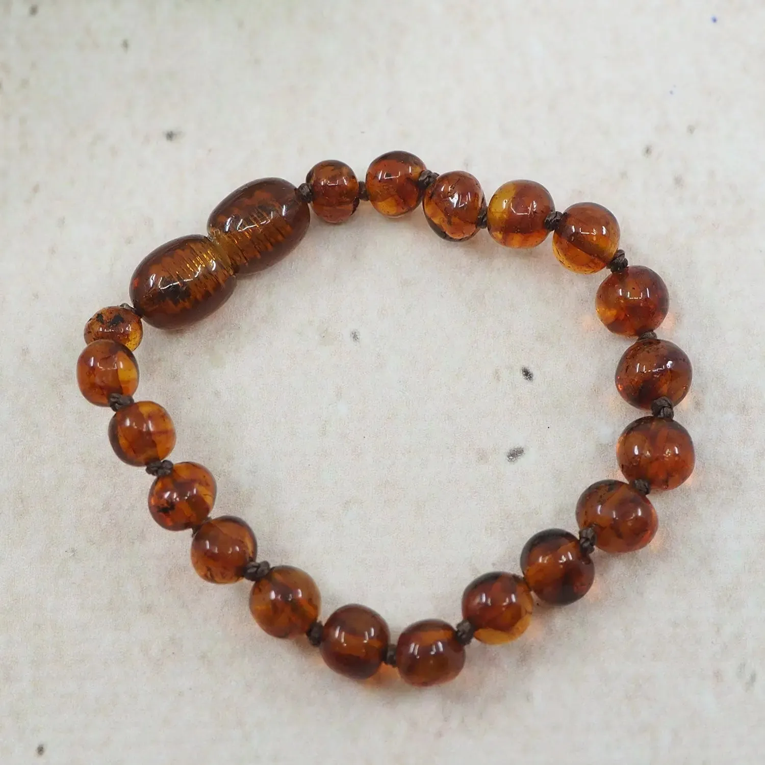 Irreversible Bijoux bracelet ambre bébé baroque 15 cm