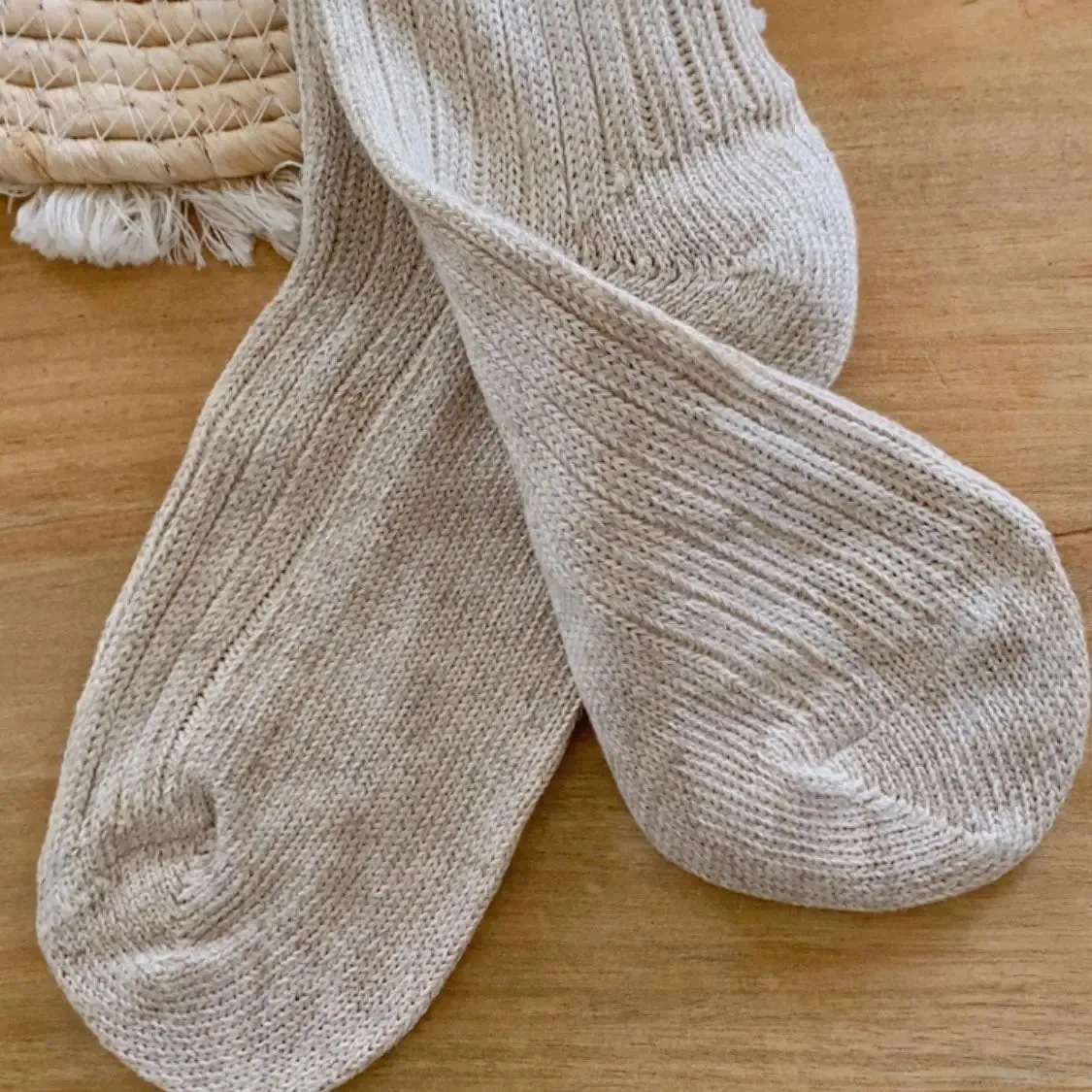 Hirsch Natur Chaussettes Coton Lin Bio Respirantes