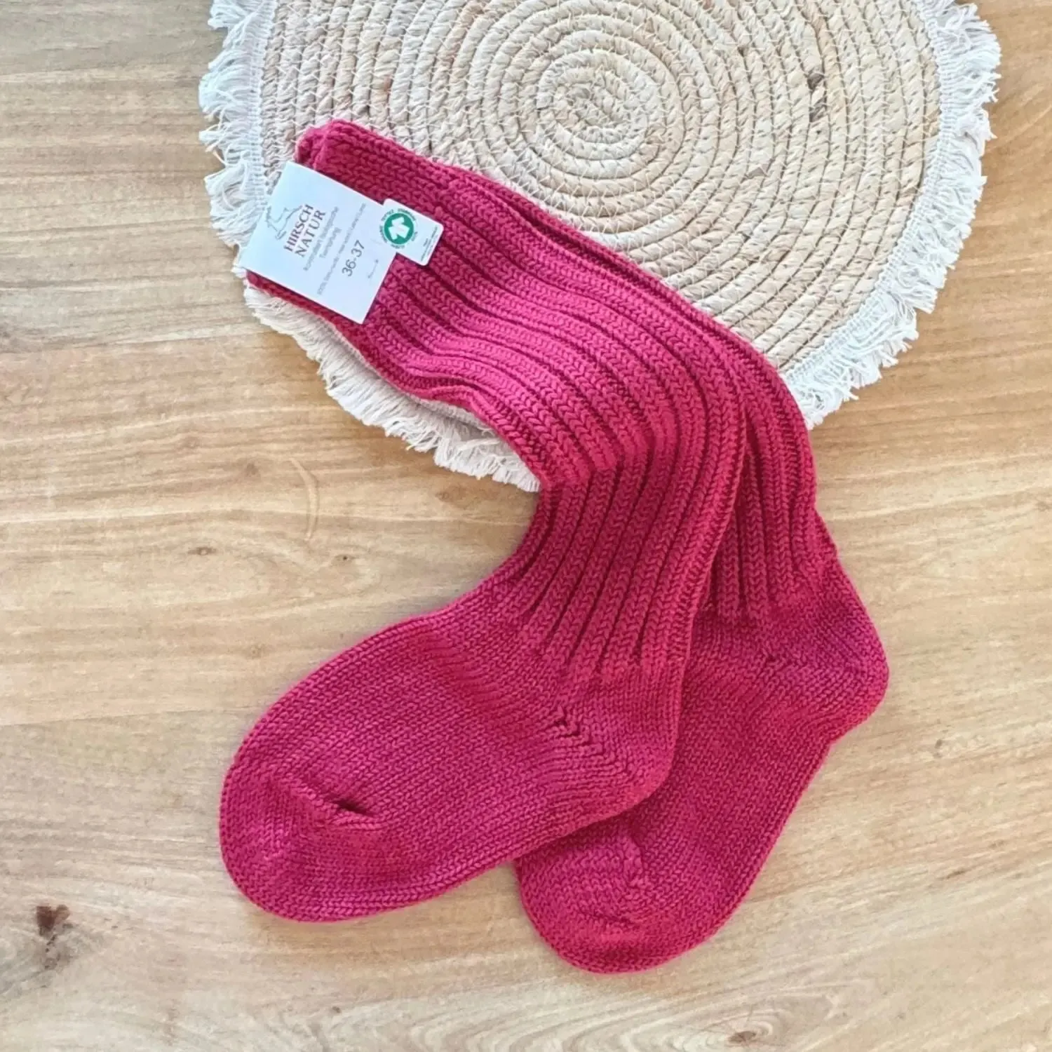 LiliNappy Hirsch Natur Chaussettes hautes laine bio